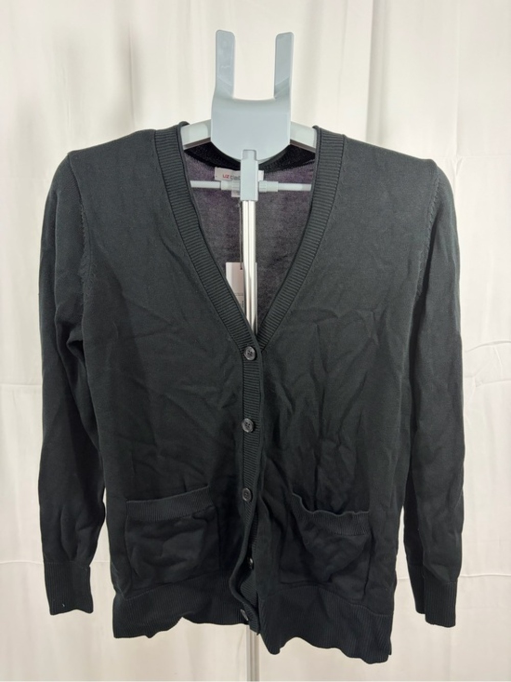 NWT Liz Claiborne Women’s Size M Black Button Down Cardigan Sweater